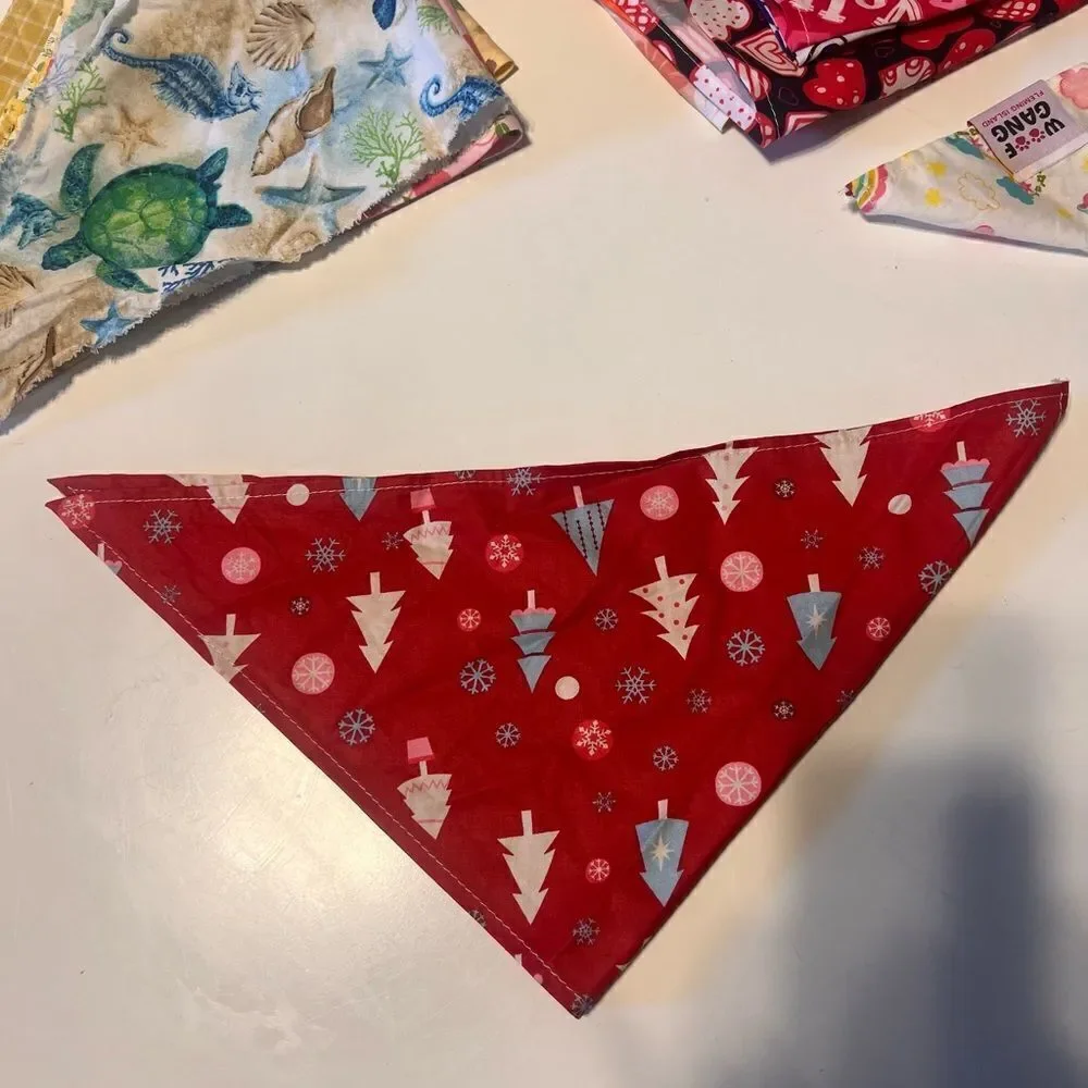 Small dog Colorful Patterned Bandanas Set of 12